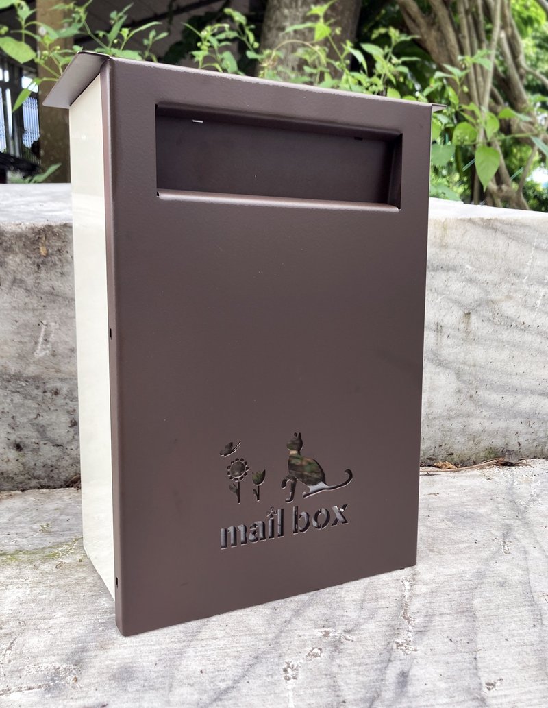 貓咪款　不鏽鋼上拉式信箱 不銹鋼郵筒 - 擺飾/家飾品 - 其他金屬 咖啡色
