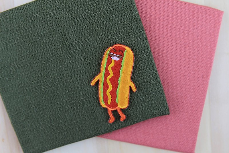 Waist Hot Dog Fort Self-adhesive Embroidered Cloth Sticker-Happy Fast Food Series - เย็บปัก/ถักทอ/ใยขนแกะ - งานปัก หลากหลายสี