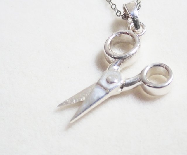 Tiny Scissors Pendant for Necklace 925 Sterling gift Hairdresser