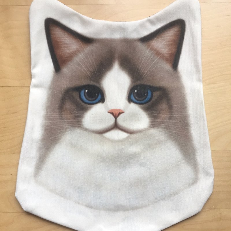 Ragdoll Cat Pillow Bag - หมอน - ผ้าฝ้าย/ผ้าลินิน สีเงิน
