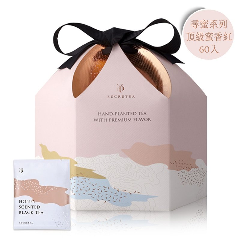 【台灣精品】花蓮舞鶴頂級蜜香紅茶原片茶包禮盒 -60入附提袋 - 茶葉/茶包/水果茶 - 新鮮食材 粉紅色