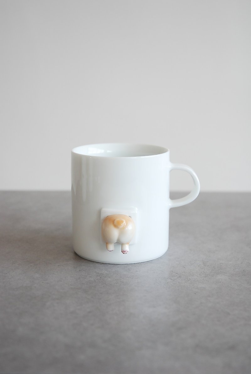 三淺陶社 原創設計 卡洞跟屁基咖啡杯 馬克杯創意陶瓷禮物 杯子 - 杯/玻璃杯 - 瓷 