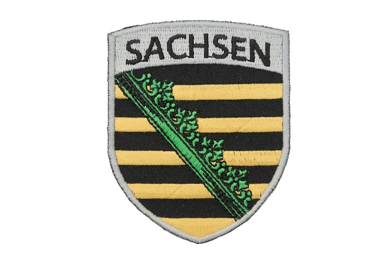 Germany Sachsen City Badge Embroidery Patches Sew-on Deutsland Country Patch - เข็มกลัด/พิน - งานปัก หลากหลายสี