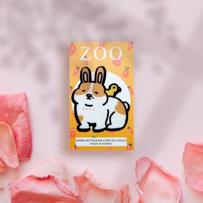 Patch Sticker Badges - Zoo Rabbit - 6 styles in total - สติกเกอร์ - เส้นใยสังเคราะห์ สีส้ม