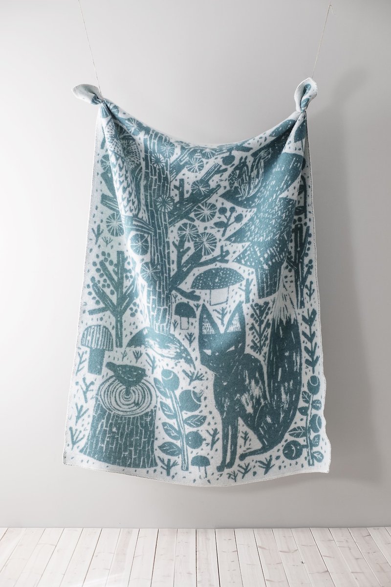 MATTI PIKKUJÄMSÄ Collaboration Wool Blanket (Forest Green/Large) - ผ้าห่ม - ขนแกะ สีเขียว