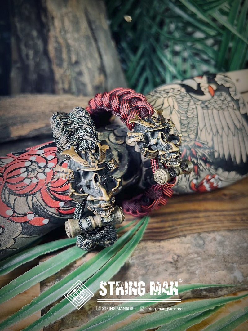STRING MAN傘繩士-【客製化】傘繩手環-鬼面武士 - 手鍊/手環 - 銅/黃銅 