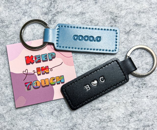 Free engraving///French fashion leather keychain - Shop RamahLeatherware  Keychains - Pinkoi