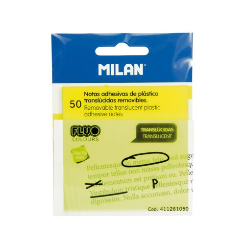 MILAN 西班牙百年經典文具 MILAN半透明便利貼 76mm 50張(2色可選)