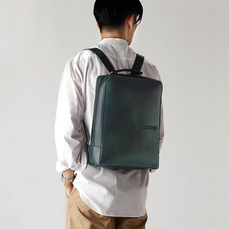 Antique Square Backpack 2023 Edition - Retro Dark Green (Limited while stocks last) - Backpacks - Genuine Leather Green