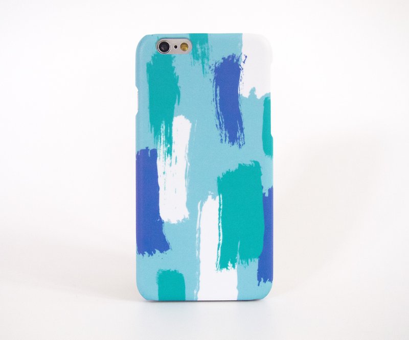 Brush Strokes iPhone case (Blue) - เคส/ซองมือถือ - พลาสติก สีน้ำเงิน