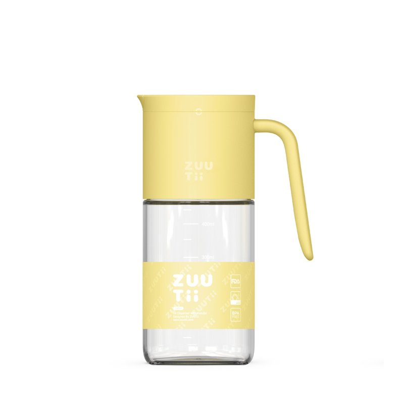 Zuutii 附手柄自動開合蓋玻璃油壺 - 淡黃色 (550ml) - 廚具 - 玻璃 黃色