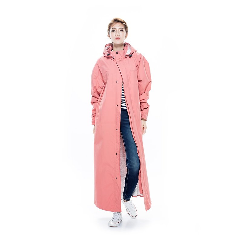 (Sold Out)Dimensional Front Open Raincoat-Yin Brick Red-XL - ร่ม - วัสดุกันนำ้ สีแดง