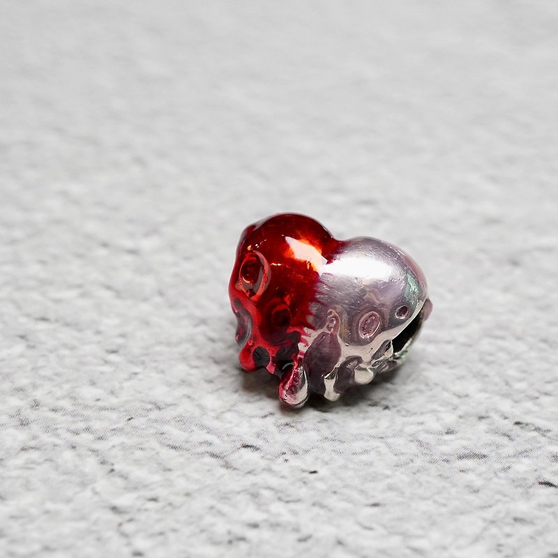 OHM-Red Horizontal Ombre - Charms - Colored Glass 