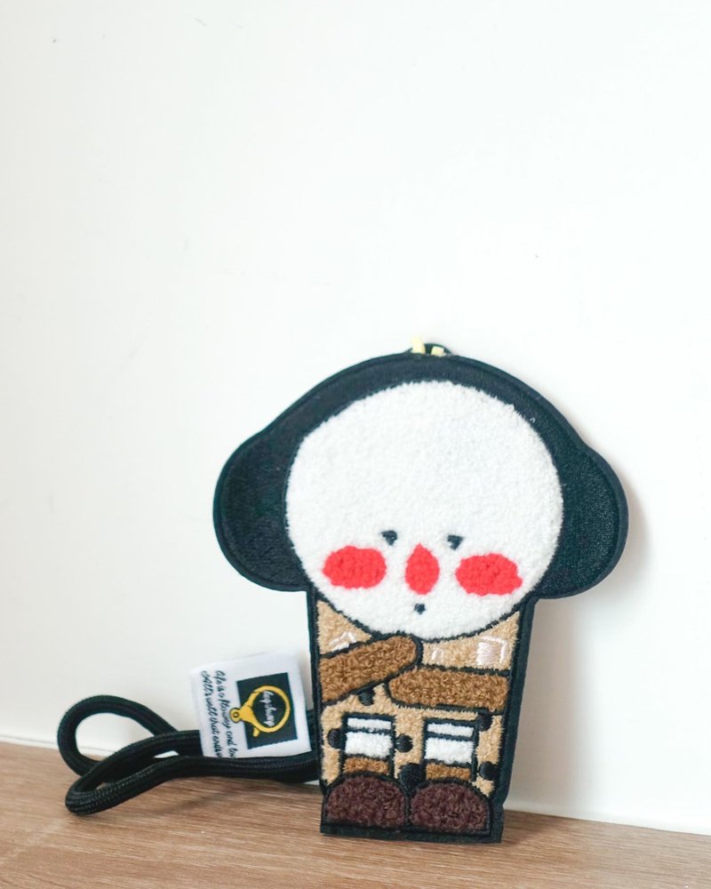 2023 Taiwan Cultural Expo BiuBiu became a pearl milk tea charm embroidered keychain cute luggage - Luggage Tags - Other Materials Brown