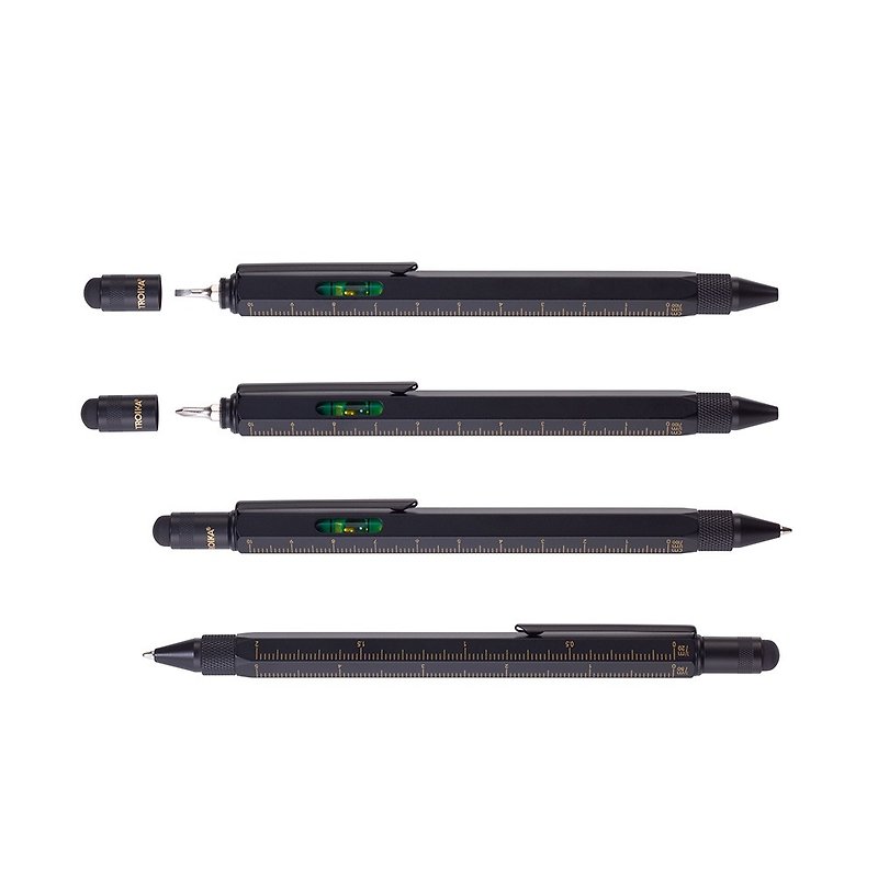 【カスタマイズギフト】多機能ツールペン（黒地に金目盛） - その他のペン - 金属 ブラック