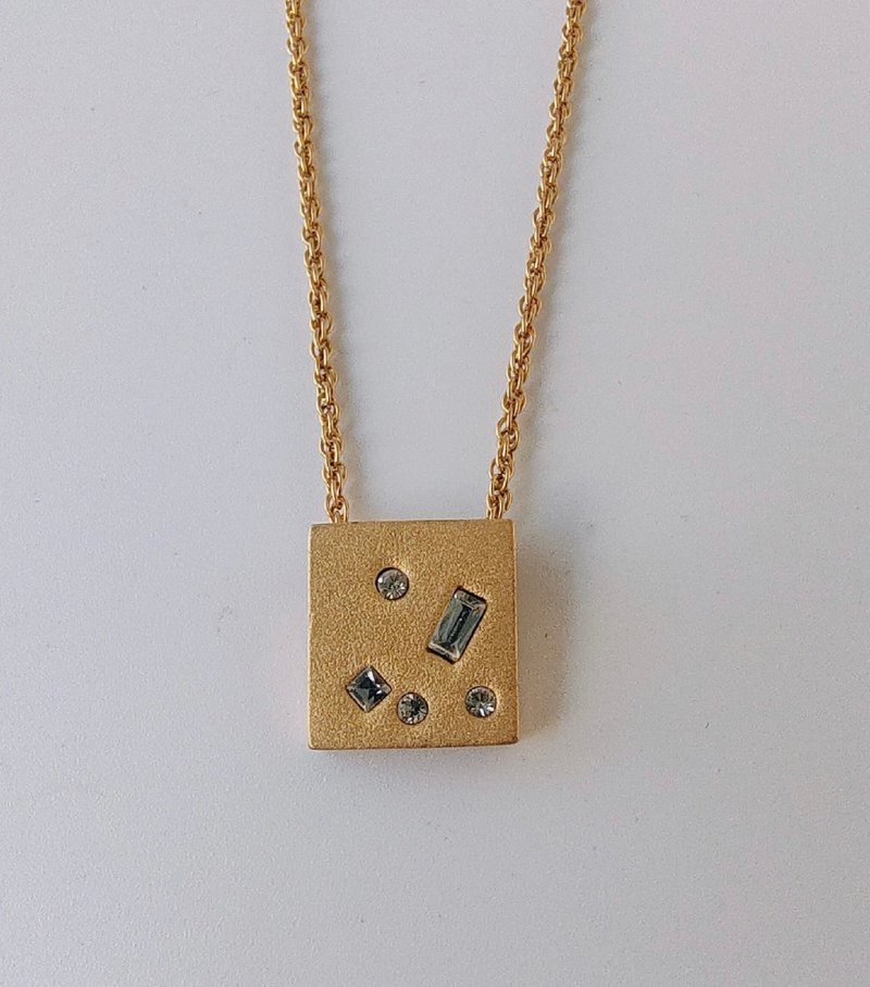 西洋古董 小金方塊項鏈 - 項鍊 - 其他金屬 金色