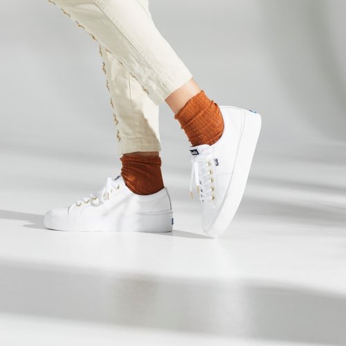 Keds KEDS JUMP KICK DUO 簡約運動風皮革厚底鞋9211W123212