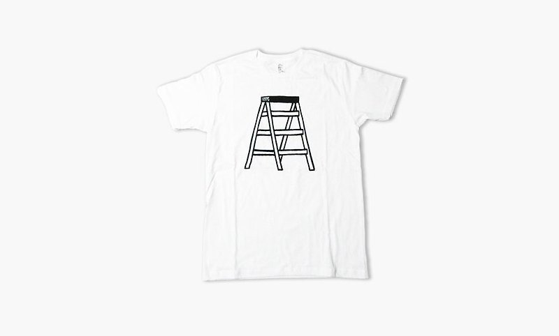 NORITAKE - きゃたつ Stepladder T-SHIRT - Unisex Hoodies & T-Shirts - Cotton & Hemp White