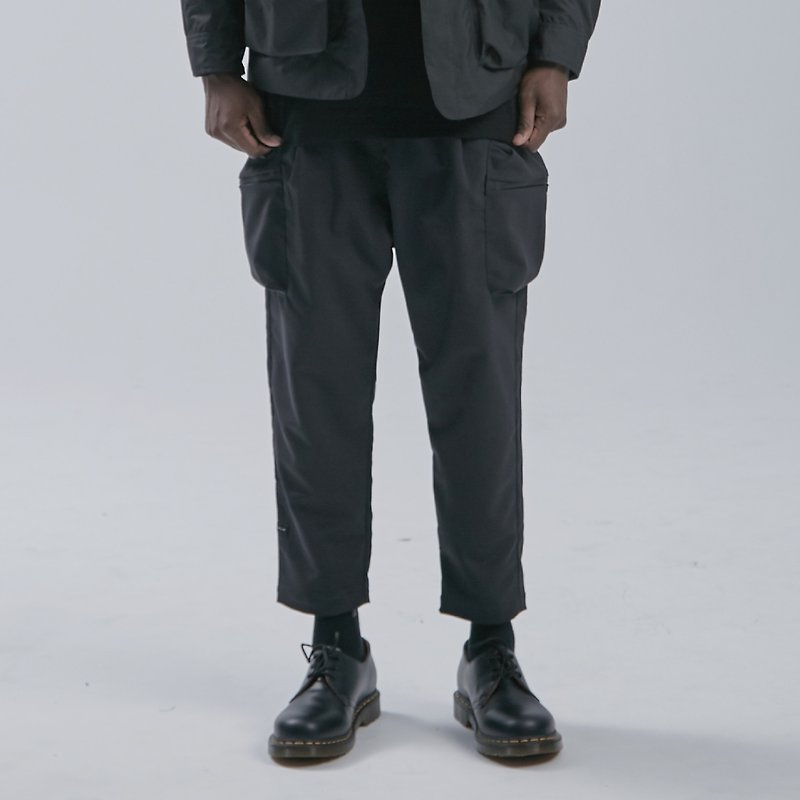DYCTEAM - SISYPHUS / 3D patch pocket ankle-length Baggy pant - 男長褲/休閒褲 - 聚酯纖維 黑色