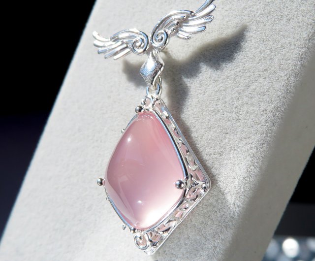 SILVER ローズクォーツ ブローチ ローズクォーツブローチ/ Rose Quartz and Silver Wing Brooch