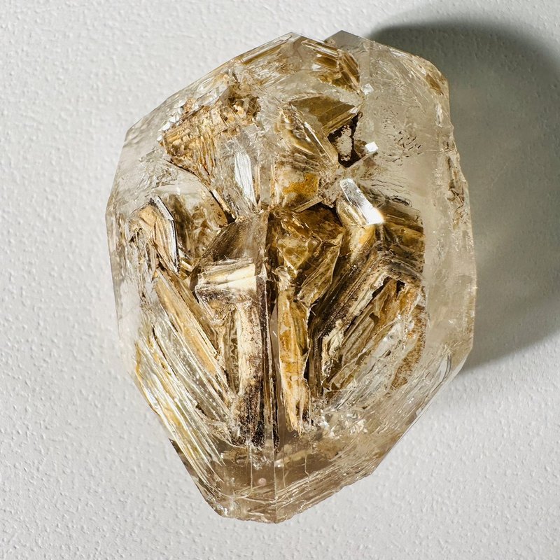 巴基斯坦黃泥骸骨水晶12 開窗彩虹骨幹水晶 原石原礦 脈輪淨化 - 擺飾/家飾品 - 其他材質 黃色