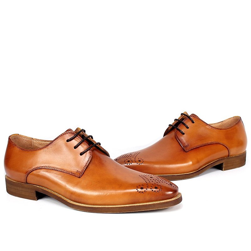 sixlips simple elegant carved derby shoes Brown - Men's Leather Shoes - Genuine Leather Gold