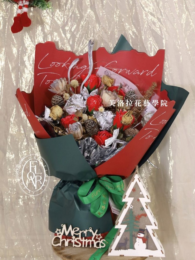 聖誕乾燥花束 - 乾燥花/永生花 - 植物．花 紅色