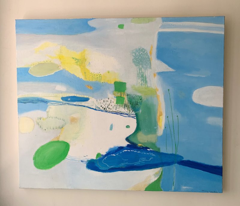 油畫作品--藍天 - 海報/掛畫/掛布 - 棉．麻 