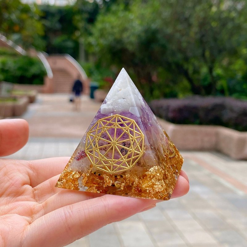 [Moon Stone+ Light Amethyst + Super Seven] Orgonite (6cm/5cm/4cm) - Items for Display - Crystal 