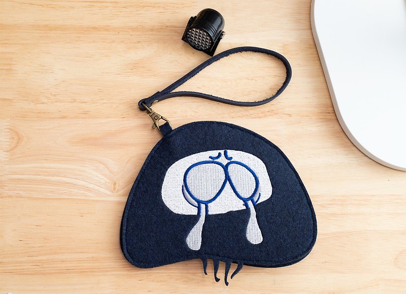 Non-Woven Coin Purse - Mr. Crying-face Jellyfish - Coin Purses - Other Materials 