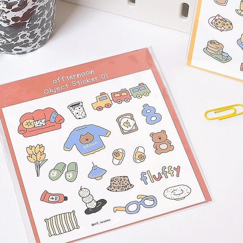 Drawing Object Stickers 4p Pack - Stickers - Paper Multicolor