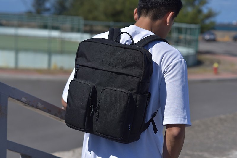 U2BAGS - RangerBlack Urban Backpack Backpack Daily Bag School Bag Backpack - กระเป๋าเป้สะพายหลัง - เส้นใยสังเคราะห์ สีดำ
