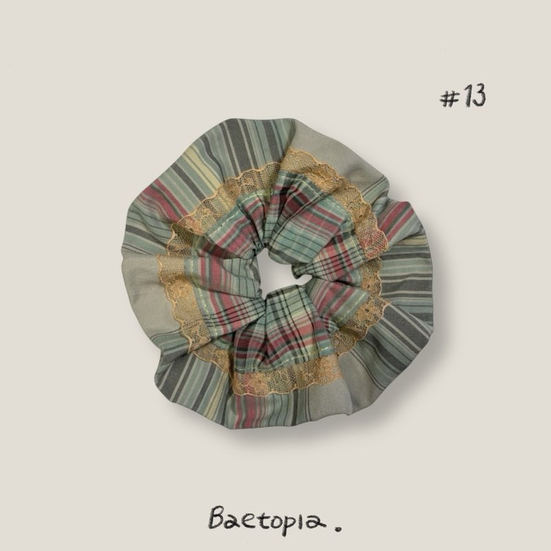 Baetopia | 浮花空氣感系列 • 芳草檸檬蕾絲手作髮圈 - 髮夾/髮圈 - 棉．麻 綠色