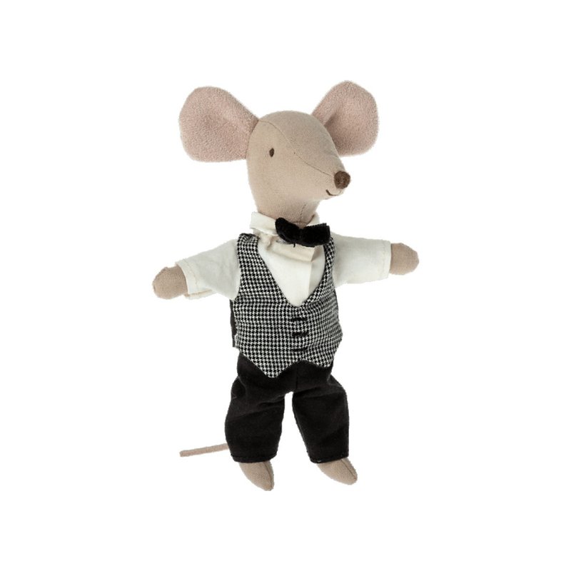 waiter mouse - Stuffed Dolls & Figurines - Cotton & Hemp Black