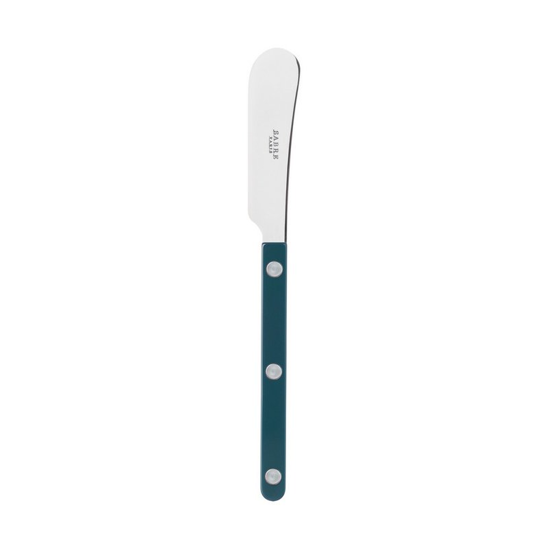 Sabre Paris-Bistrot Vintage Bistro - Bright Stainless Steel Cream Spatula - Lake Blue - ช้อนส้อม - โลหะ สีน้ำเงิน