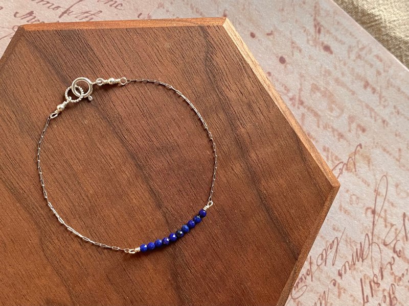 Minimalist || Lapis Lazuli | 925 Sterling Silver Titanium Steel Light Jewelry Birthstone Delicate Bracelet - สร้อยข้อมือ - คริสตัล สีน้ำเงิน