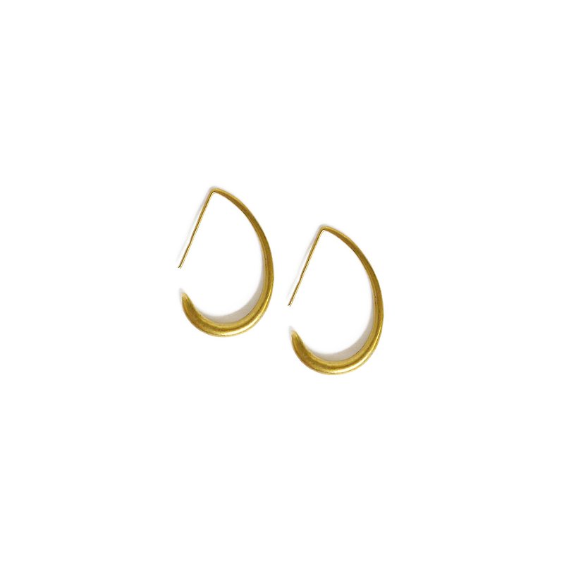 Ficelle | Handmade Brass Natural Stone Bracelet | [Ting Pavilion] Tonghua - Earrings - ต่างหู - ทองแดงทองเหลือง 