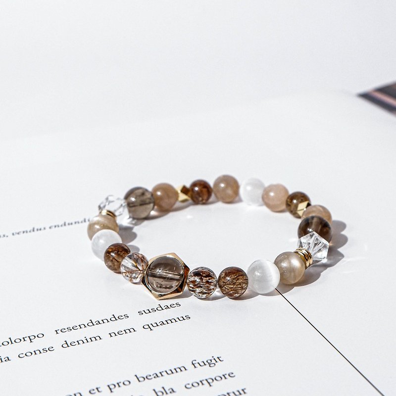Raw Mineral Wishing Crystal Bracelet Series－M5 - Bracelets - Crystal Gold