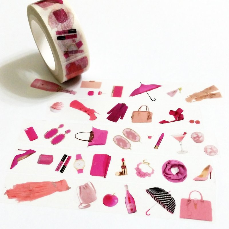 Masking Tape Pink Holidays - มาสกิ้งเทป - กระดาษ 