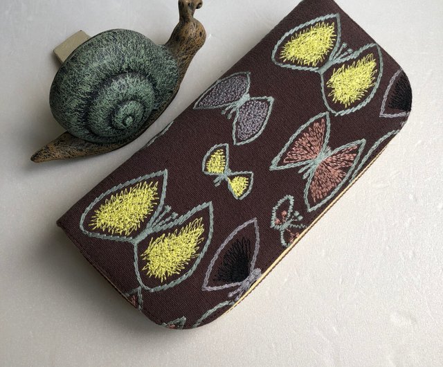 ミナペルホネン　cozy ダークグリーン 蝶刺繍 スヌード　大 くまこ様専用／ミナペルホネン cozy スヌード choucho