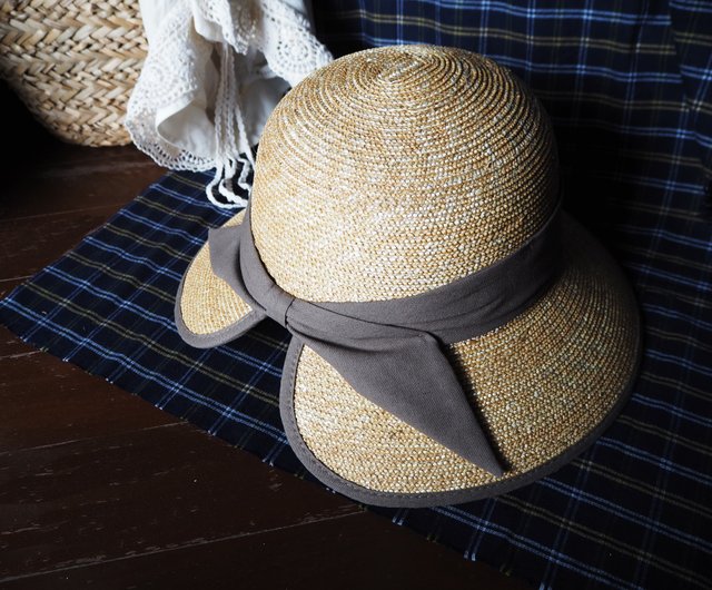 curved straw hat