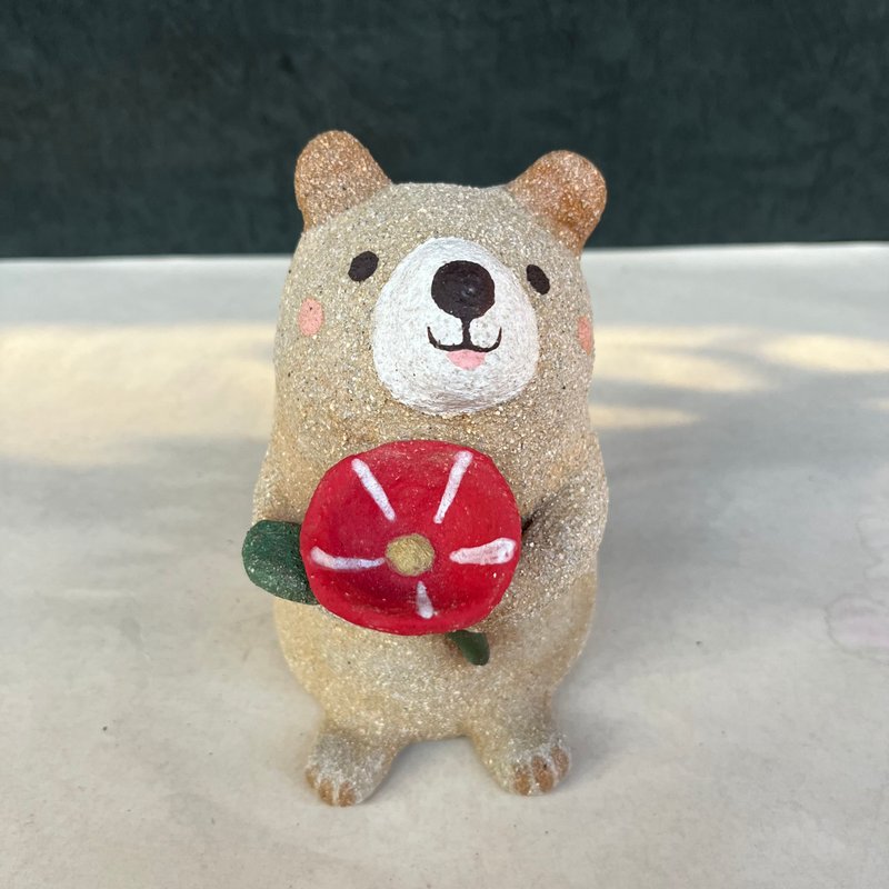 A Lu Little Bear Pottery/Decoration/Hand-painted American Takasago Clay Original Only One Piece - เซรามิก - ดินเผา หลากหลายสี