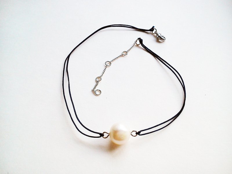 Pure sailor blue rope freshwater pearl anklet-Sea Breeze series - Other - Other Metals Blue