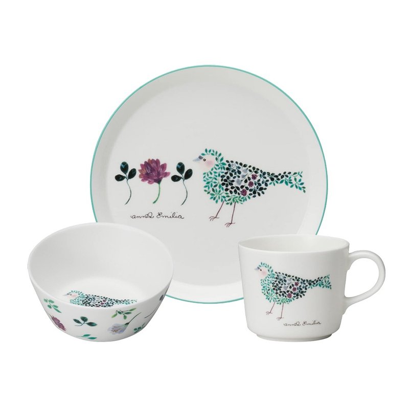 Japan NARUMI Anna Emilia Bel Canto Blue Bird bone china cups and dishes - 3 pieces - Bowls - Porcelain 