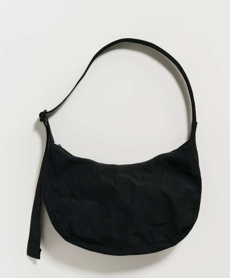 BAGGU - Recycled Nylon Crossbody Moon Bag - Black - Messenger Bags & Sling Bags - Waterproof Material Black