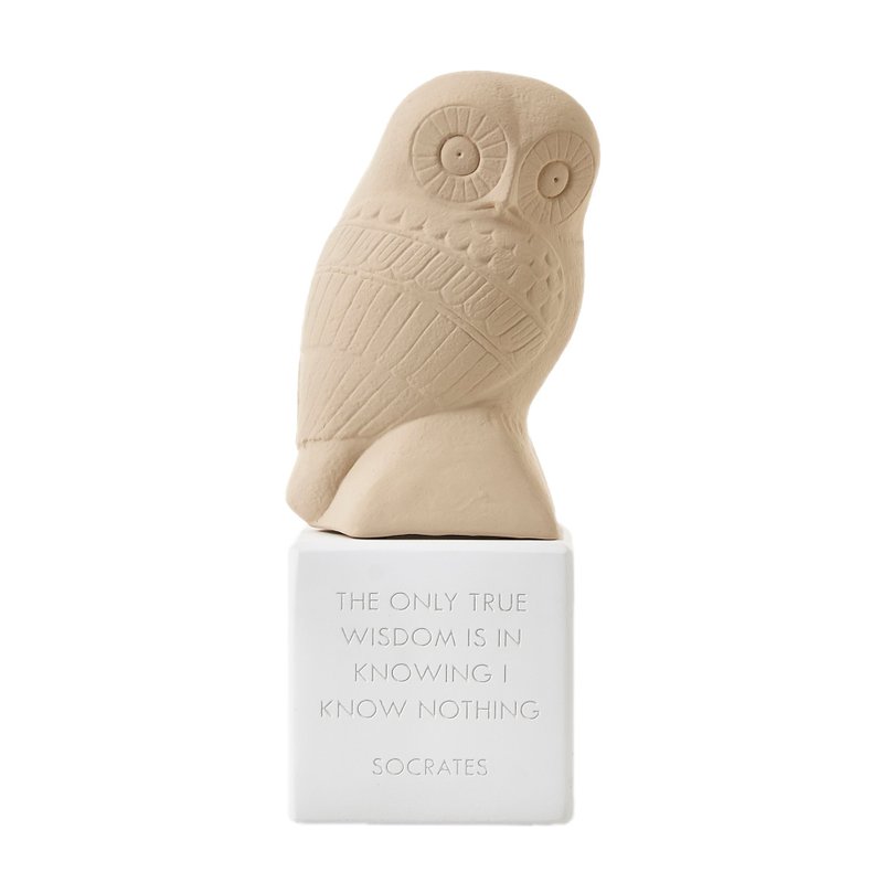 古希臘 貓頭鷹擺飾 Wise Owl (赭) - 手工陶製雕像 - 擺飾/家飾品 - 陶 卡其色