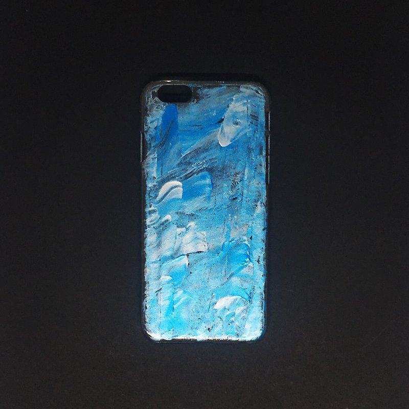 Acrylic 手繪抽象藝術手機殼 | iPhone 6/6s |  Aqua - 手機殼/手機套 - 壓克力 藍色
