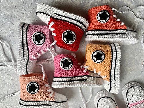 HowletDi Cute Converse Baby Booties Baby Newborn Shoes Gift Baby Reveal Party Family Look