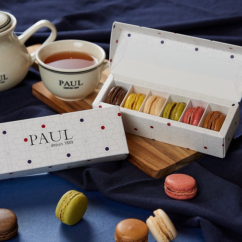 【PAUL】繽紛六入馬卡紅禮盒 (含運費) - 蛋糕/甜點 - 新鮮食材 卡其色