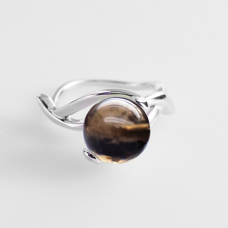 Smoky quartz ring, Brown Stone Engagement Ring, birthstone ring - General Rings - Crystal Brown
